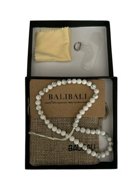 White Howlite Bead Phone Charm - Handmade